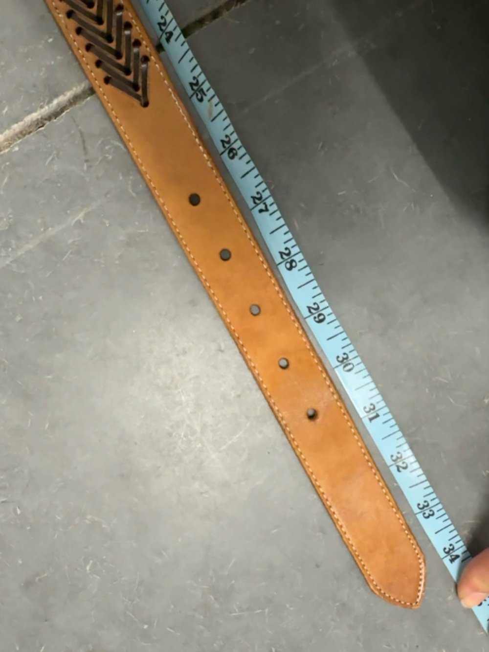 Women's Leather Belt with Laced Leather Insert- Southwestern Western Bohemian - Picture 5 of 5